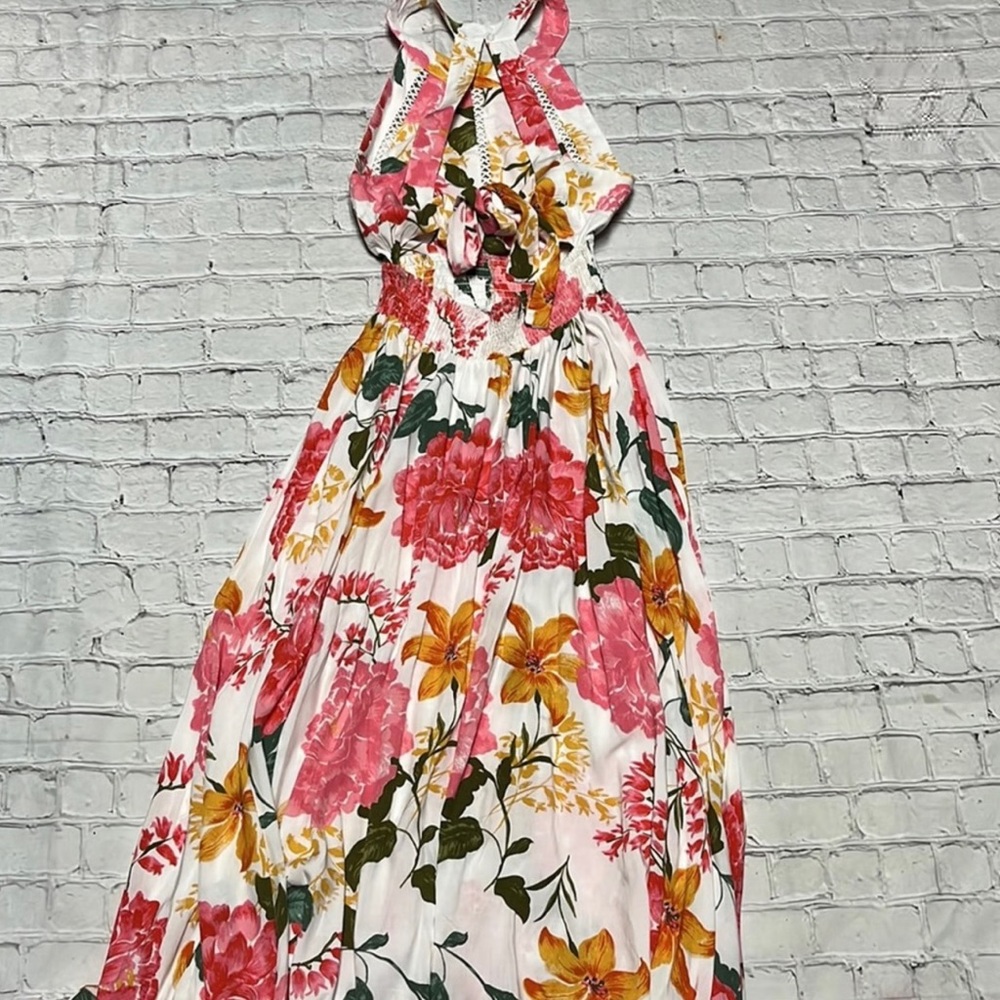 Anthropologie Abel the Label Multi Floral Maxi
Halter Dress Small